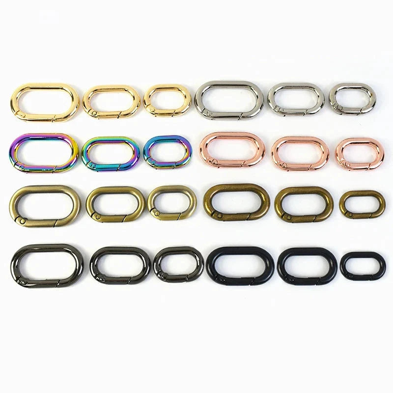 Meetee KY619 13/16/20/25mm Round Line Oval Rectangular Connection Buckle DIY Bag Accessories Metal Opening Spring Ring