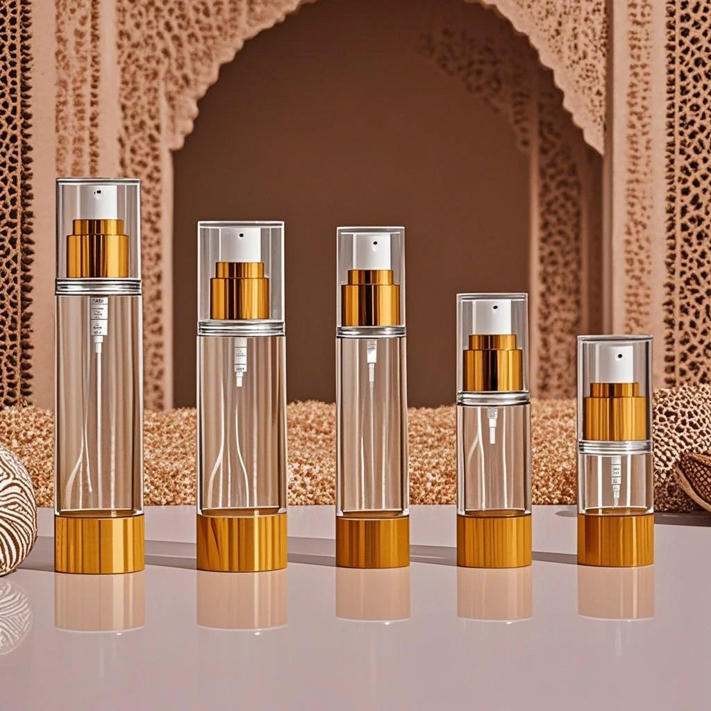 Portable Travel  Press Vacuum Bottle 15ml 30ml 50ml 80ml 100ml Small Sample Emulsion Makeup Bottle Customizable Printing