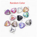 10x Resin Metal Mermaid Fish Scale Charms Pendant Jewelry Necklace DIY Making Accessories 12mm