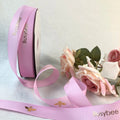 Personalized Printed Logo Satin Ribbon Flower Wholesale 3 D Gold Foil Woven Ribbon