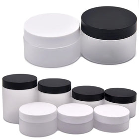 50g 80g 100g 120g 150g 200g 250g Empty clear Frosted Round Shaped Plastic Jar Matte Screw Cover PET Plastic Cream Jars