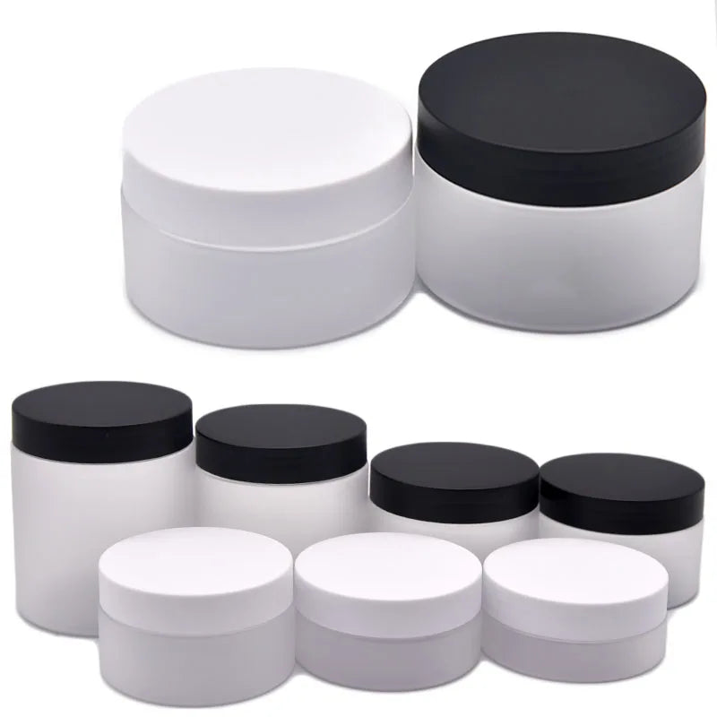 50g 80g 100g 120g 150g 200g 250g Empty clear Frosted Round Shaped Plastic Jar Matte Screw Cover PET Plastic Cream Jars