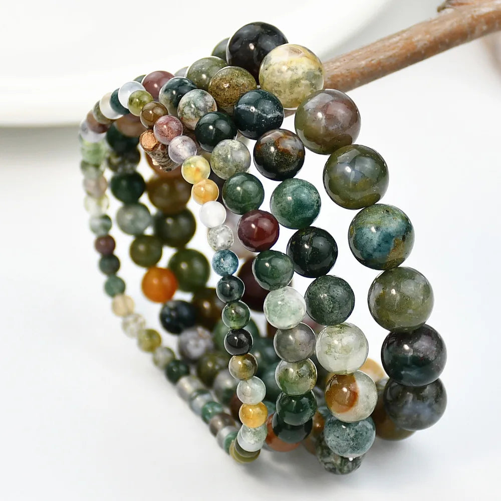 Bohemian New Glow in the Dark Hematite Lucky Natural Stone Wholesale Stone Bead Bracelets With Charm for Women and Men