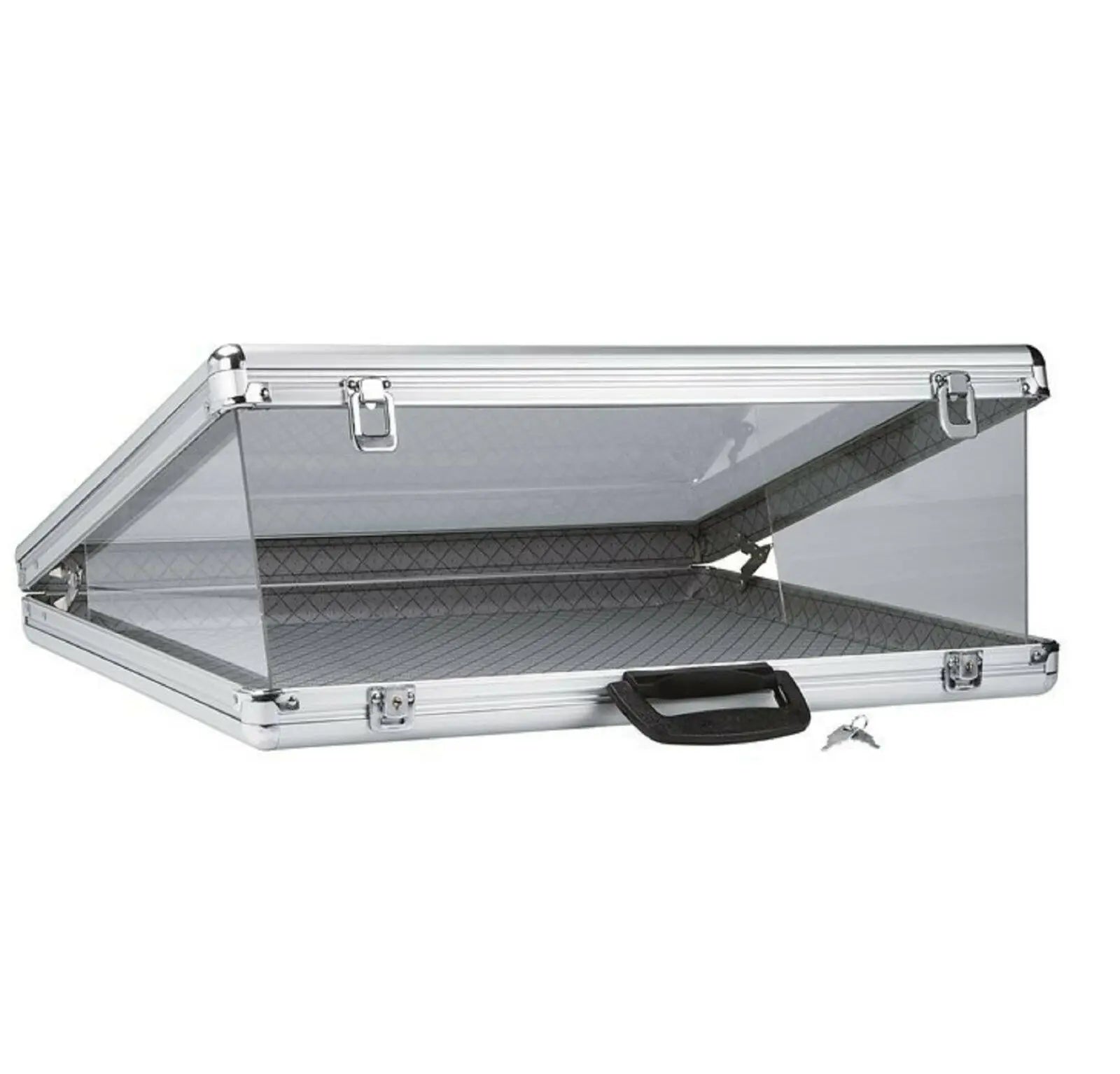 Aluminum Display Locking Travel CounterTop Case with Acrylic Top and Side Panel