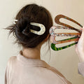 SongMay Wholesale French Hair Pins 13.5cm Thick Tortoiseshell Marble Acetate U Shaped Hair Forks Sticks for Women