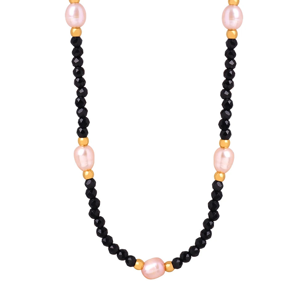 Factory Direct Sale Gold Plated Stainless Steel Jewelry Fashionable Chain Necklace with Freshwater Pearl