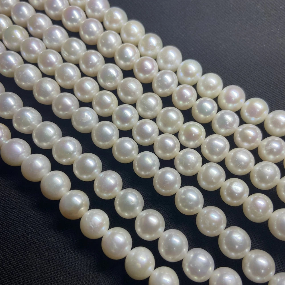 HQ GHEMS  AAA  AAAAA  Quality String Natural Freshwater Pearls  3-8 mm Loose Fresh Water Pearl Necklace