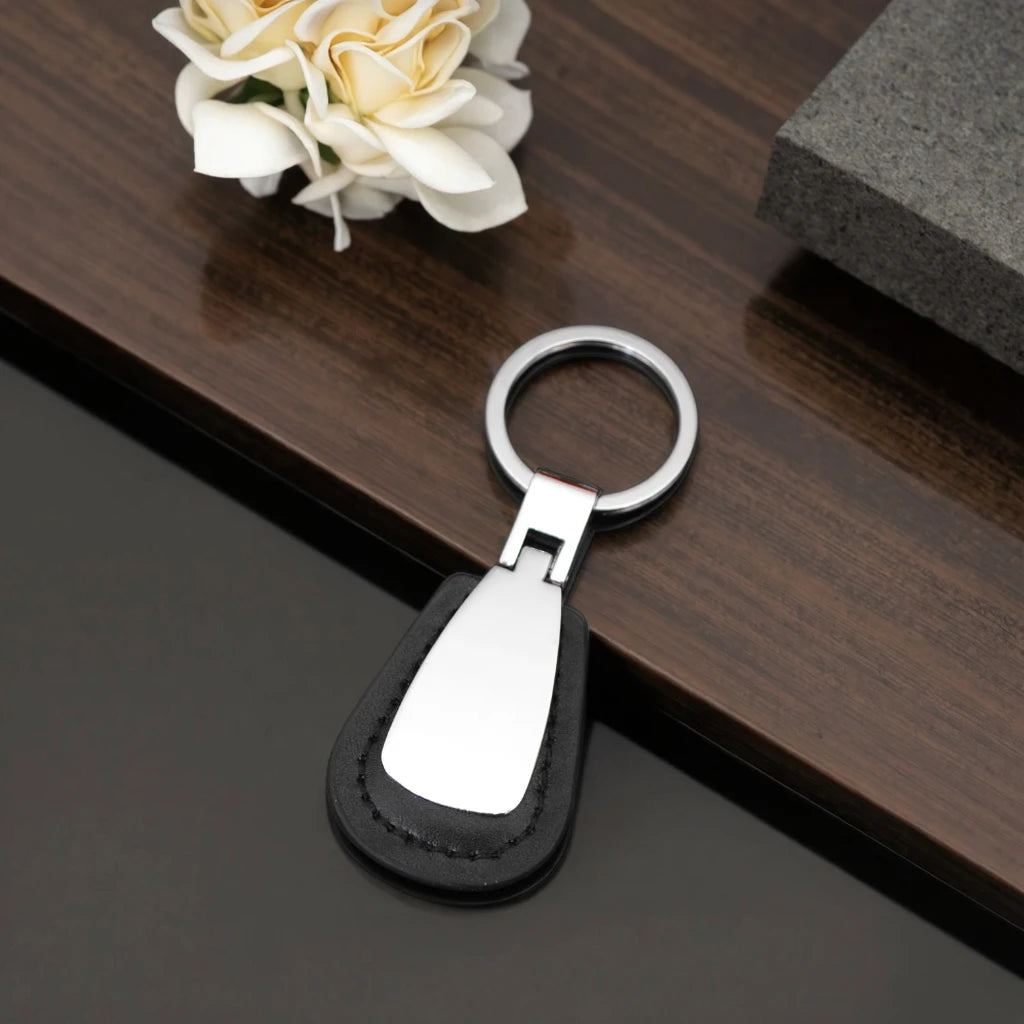 Premium Quality Custom Metal and Leather Keyring for Men UV Printed Plastic Material