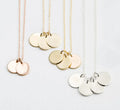 EManco 6mm Gold Disc Sublimation Engravable Initial Necklace Stainless Steel Jewelry Chain Pendant Necklace Blanks Custom