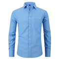 Wholesale Men's Europe-American Plaid Printed Stretch Long-sleeved Business Men Office Dress Shirt