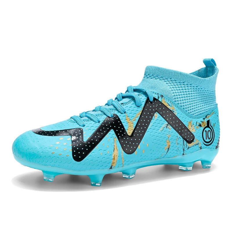 Men Soccer Cleats Long Stud Football Boots Lightweight Breathable and Strong Grip for Training