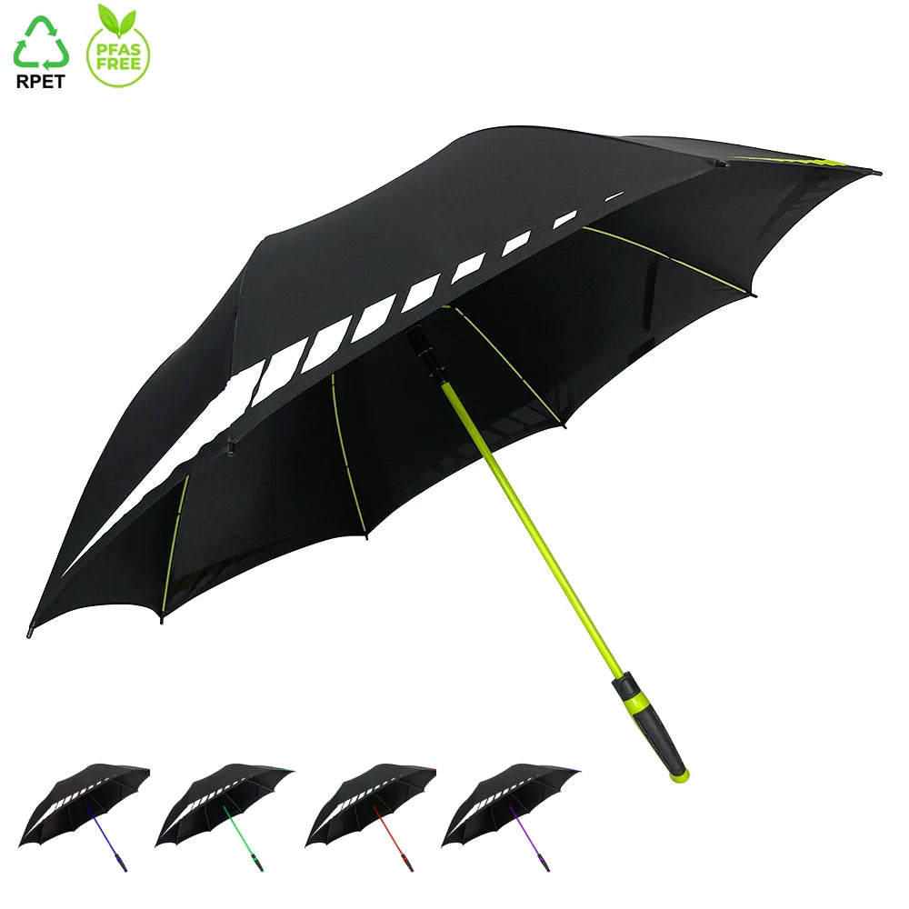 Ovida Advertising Straight Golf Umbrella Custom Logo Print Luxury Minimalist Color Fiberglass Windproof 120cm Auto Promotion