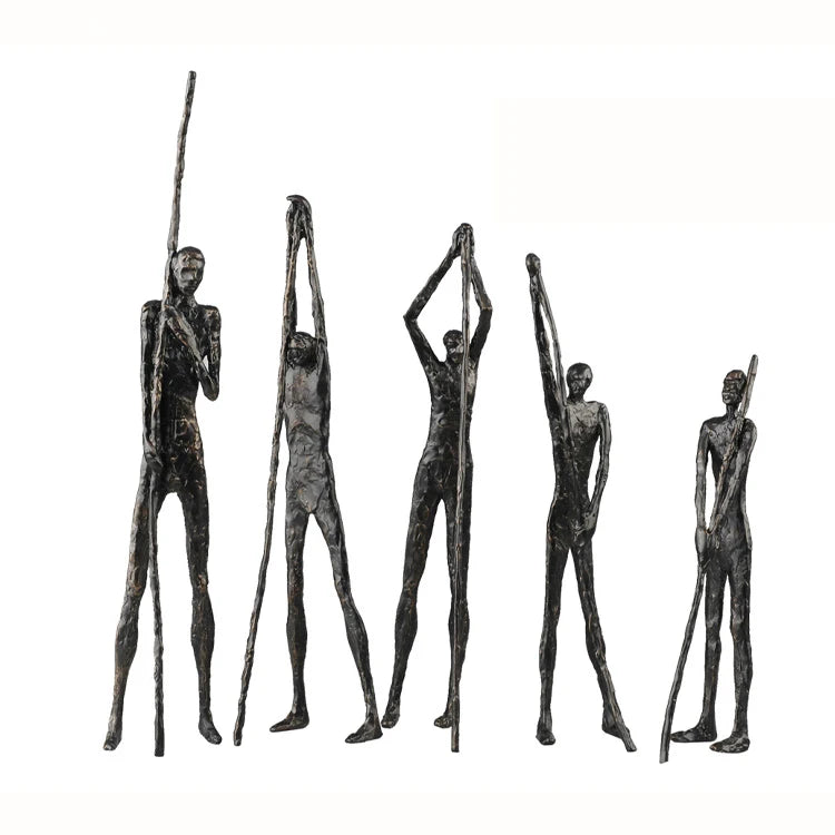 Dark Bronze African Cast Iron Metal Sculptures for Home Decorative