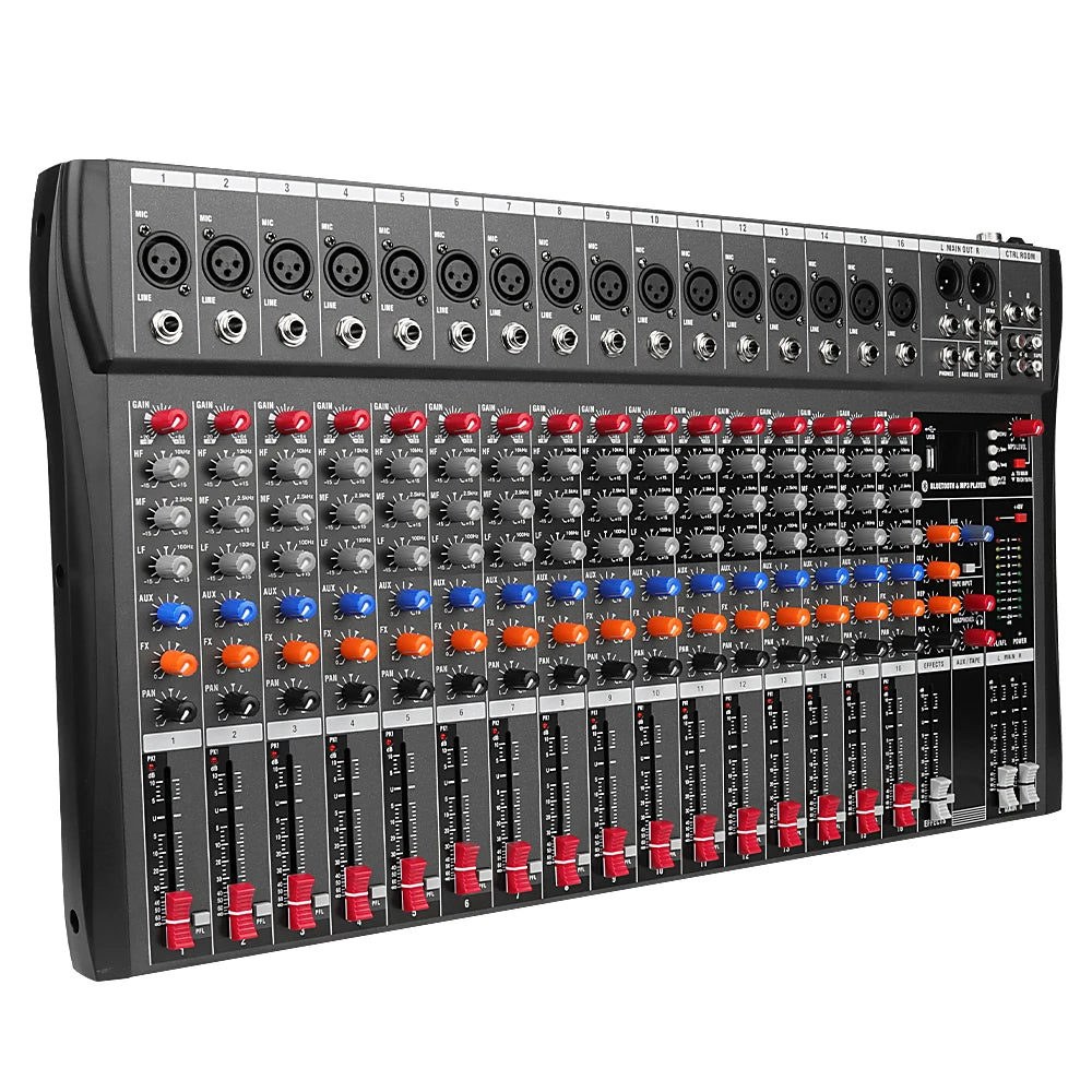 Biner DX16 Professional Performance 16 Channel Mixing Console Karaoke USB Interface Professional Audio Mixer