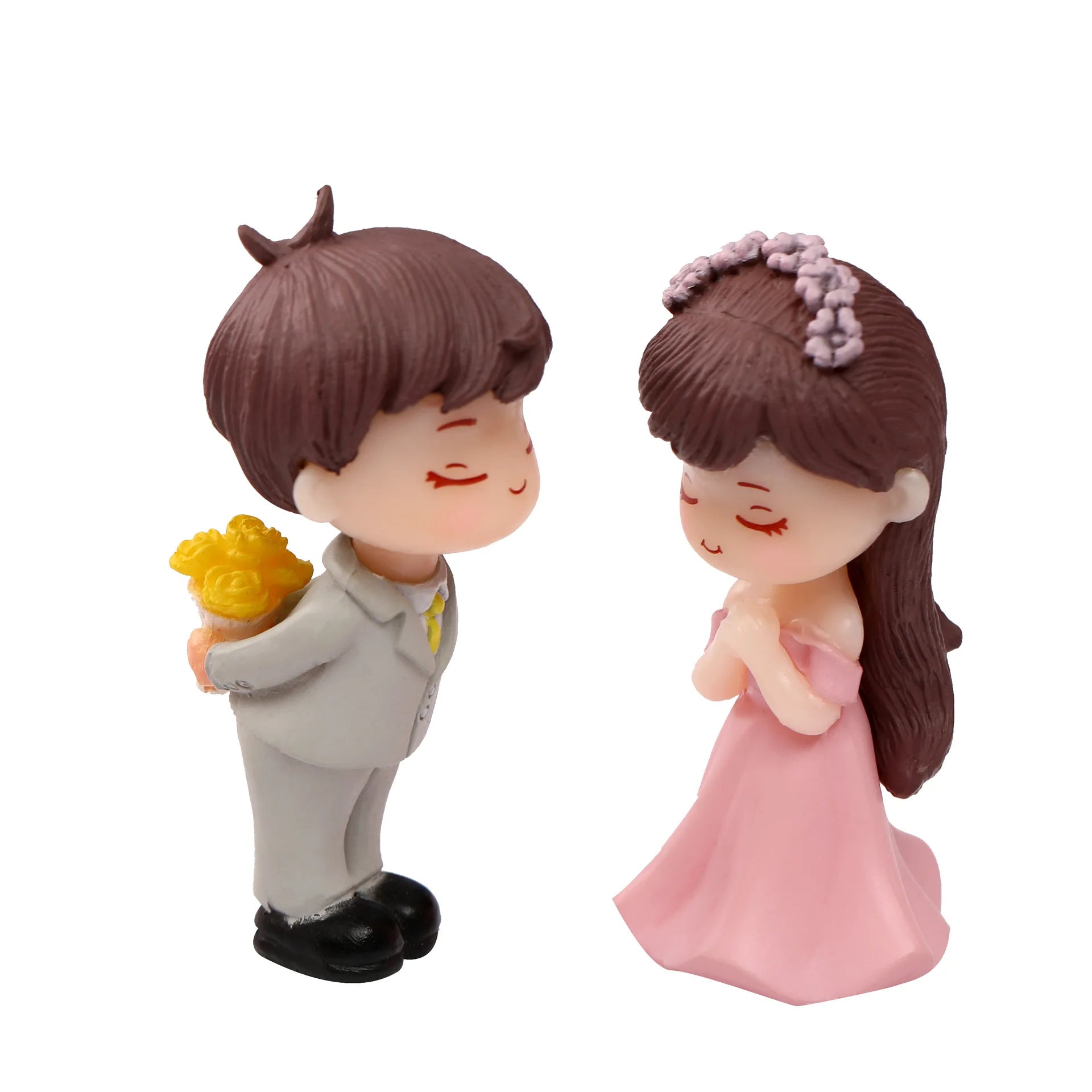 Couple Cute Ornaments Car Dashboard Decorations Girl and Boy Weddings Romantic Sweet Loving Couple Figurines Gift Box Miniature