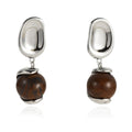 Fashion Retro Brass Plating Platinum Inlaid Natural Gemstone Pendant Earrings Women Jewelry Factory Wholesale