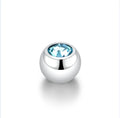 3mm 4mm 5mm 6mm Body Jewelry Accessories Beads End Screws With Rhinestone Stainless Steel Piercing Ball Screw Replacement