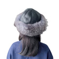 Sample Support Fashion Sheepskin Hat With fox Fur Edge Multi-color Warm Women's Hat Leather Hat
