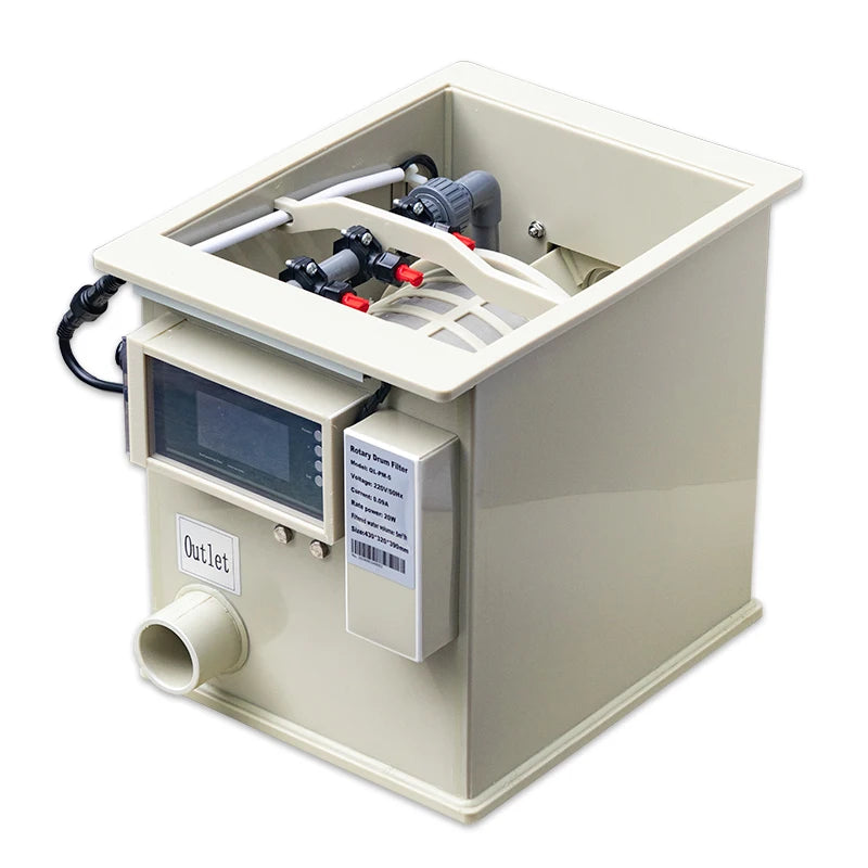 QihangRAS 5m³/h Rotating Drum Filter Home Use Aquarium Koi Pond Mini Automatic Rotary Drum Filter 5000 Liter Fish Pond Filter