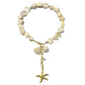 2024 Statement Stainless Steel Block Shell Necklace Exaggerated Irregular Baroque Pearl Shell Necklace Beach Jewelry