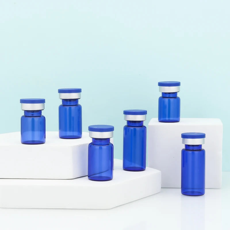 Jingtuo Hot Sale Print Blue 10ml Bottle Pop Top Vials Glass Vial 5ml