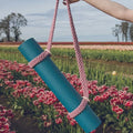 Eco-friendly Hand Woven Cotton Macrame Yoga Mat & Blanket Holder Rug Carriers with Modern Art Deco Design Home Decor Carry Strap