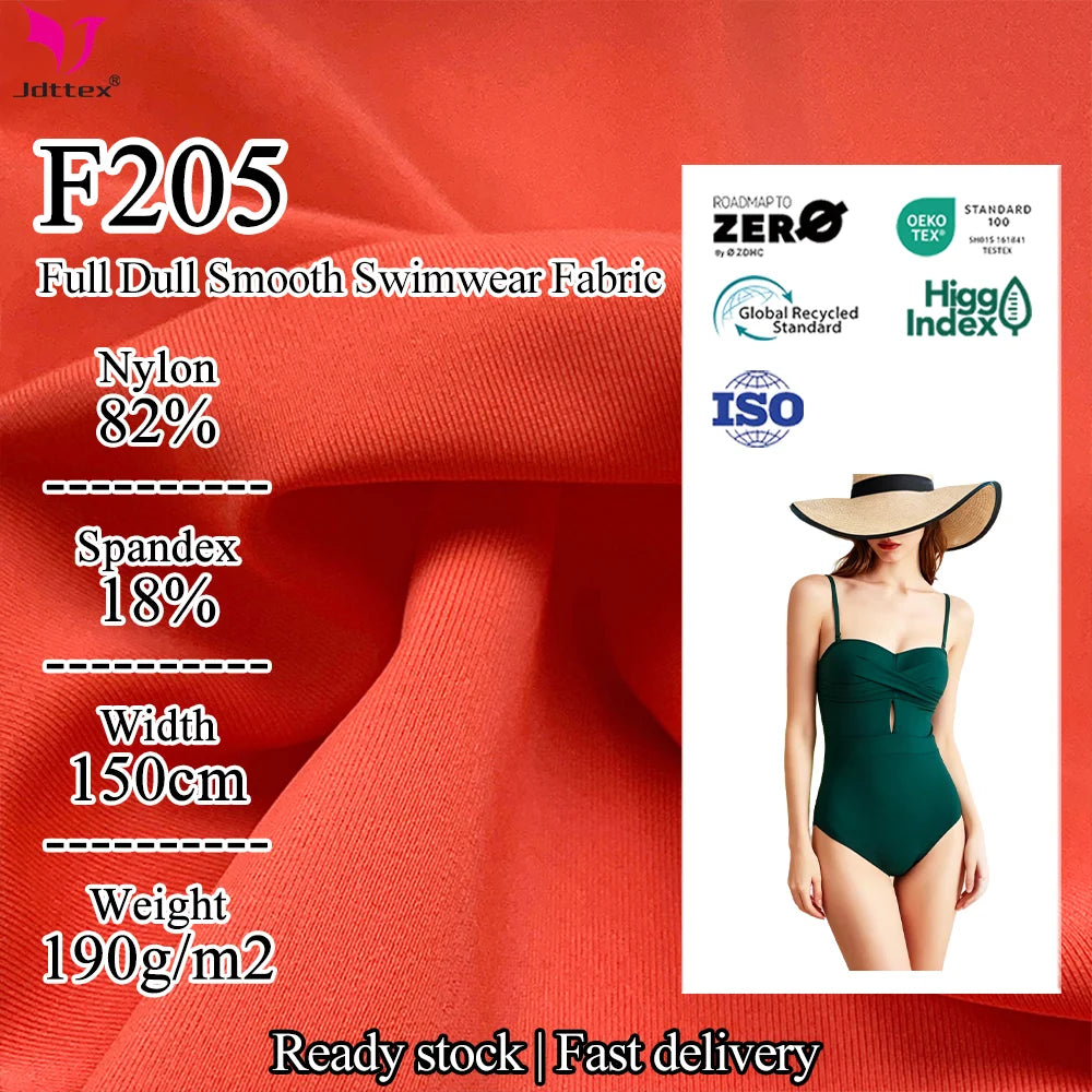 Four Way Stretch Multicolor Matte Knitted Fabric - 80% Nylon 20% Spandex Soft & Quick-Dry for Swimwear Bikini Beachwear