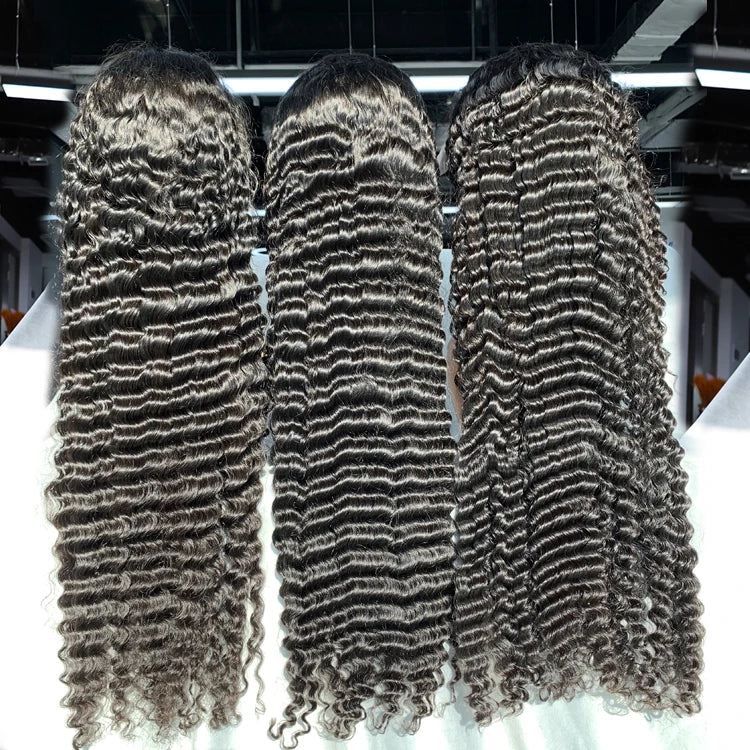 Drop Shipping Vendor Virgin Human Hair hd Curly Lace Full Frontal Deep Wave 13x4 hd Transparent Lace Frontal Wigs