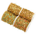 Factory Wholesale 4mm Natural Round Stone Pearl Beads Chain Natural Garnet Tourmaline Gravel Cooper Chain