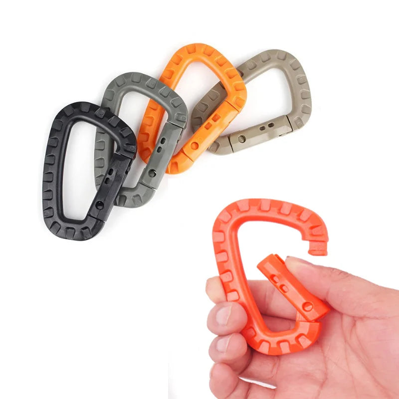 Outdoor Mountaineering Backpack Buckle Tactical Plastic Carabiner Hook Clip Keychain