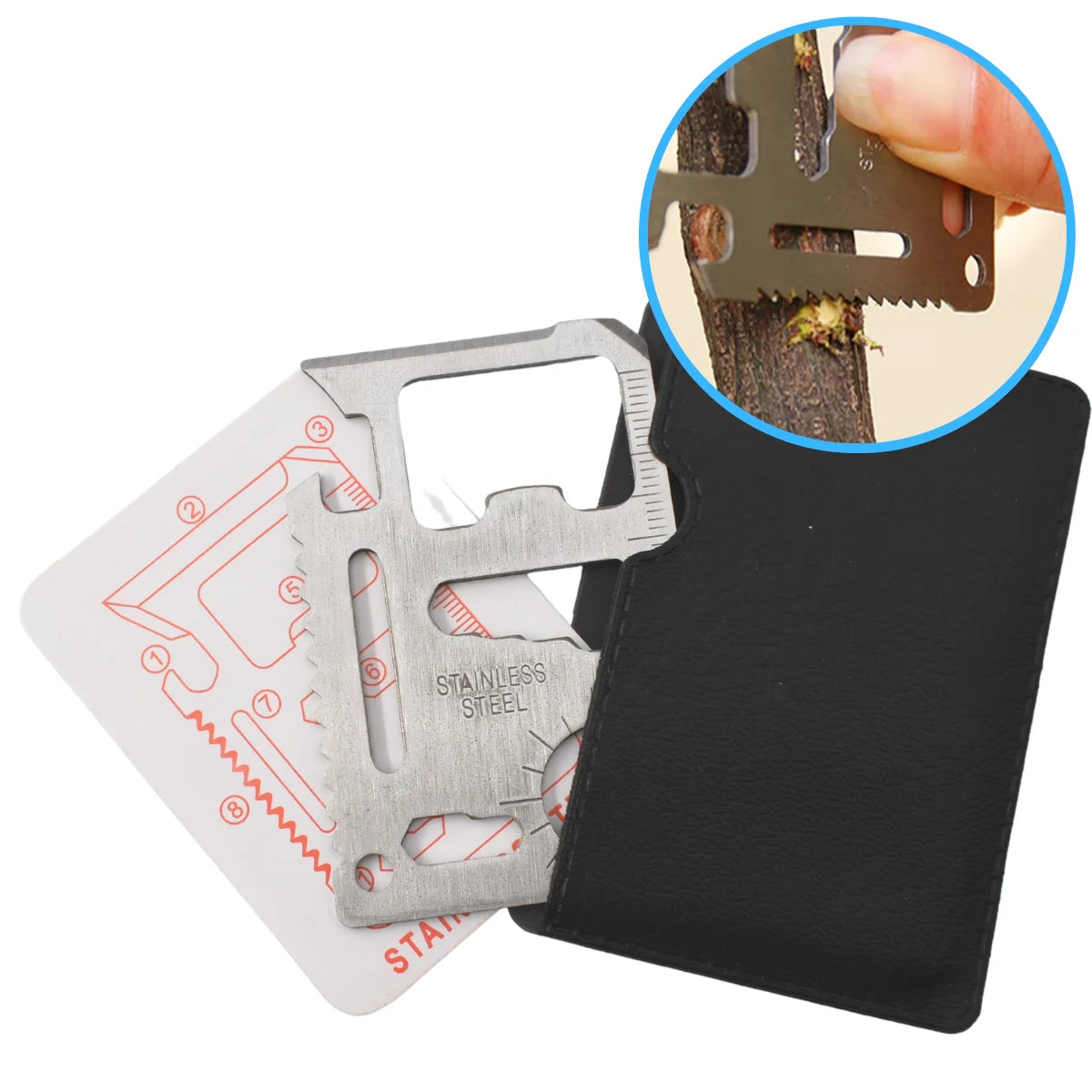 Anthrive Factory Direct Multipurpose Pocket Portable Multifunction Metal Credit Card Stainless Steel Card Tool Camping Hiking