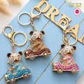 Hot  Sale Custom Koala Pink Bear Tree Charm Lovely Jewelry Anime Shiny Gold Cute Animal Tiger Motel Metal Keychain for Women Bag