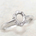 Sterling Silver 5*6mm Semi Mount Ring Frame Empty Blank Support Claw Setting S925 Base Holder Without Center Stone for DIY Inlay