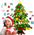 2025 New  DIY 3D Felt Christmas Tree Set with LED String Lights Wall Hanging Kids Gift for Christmas Tree Decoration