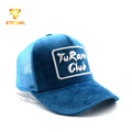 Oem Custom High Quality 5 Panel 3D Embroidery Logo Sports Truck Cap Mesh Snap Back Corras Peacock Blue Velvet Oxford Leopard Dot
