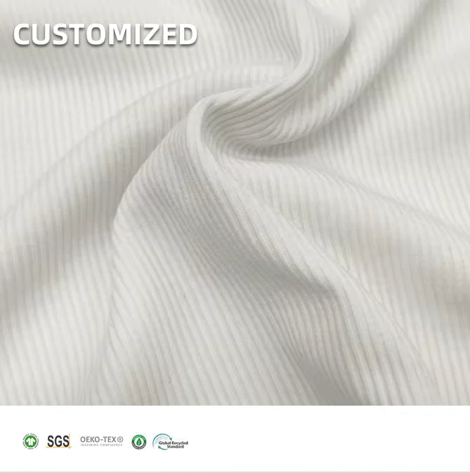 Eco-friendly Professional Fabric Manufacturer Rib Recycled Polyester Pet Fabric Fiber