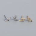 2022 NEW 925 Sterling Silver Small Lighting Flash Shape with White Diamond Cz Stud Earring for Women