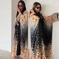 MQ203 Muslim Clothing Kaftan Dresses Women Floral Printed Batwing Sleeve Outerwear Cardigan Robes Dubai Abaya Women Muslim Dress