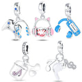 New Authentic 925 Sterling Silver Charms Beads Dangle Fashion Wholesale Headset Music Charm Bracelet Original Bracelet Jewelry