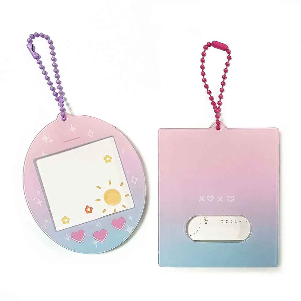 Kuien Wholesale Custom Printed Photocard Holder Charms Acrylic Open Shaker Anime Cartoon Photo Charms Insert Frame Pendant