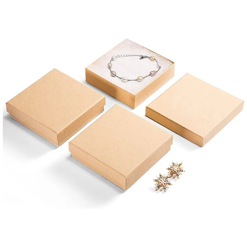 Cardboard Storage Paper Gift Packaging Boxes for Jewelry with Cotton Filled and Lids