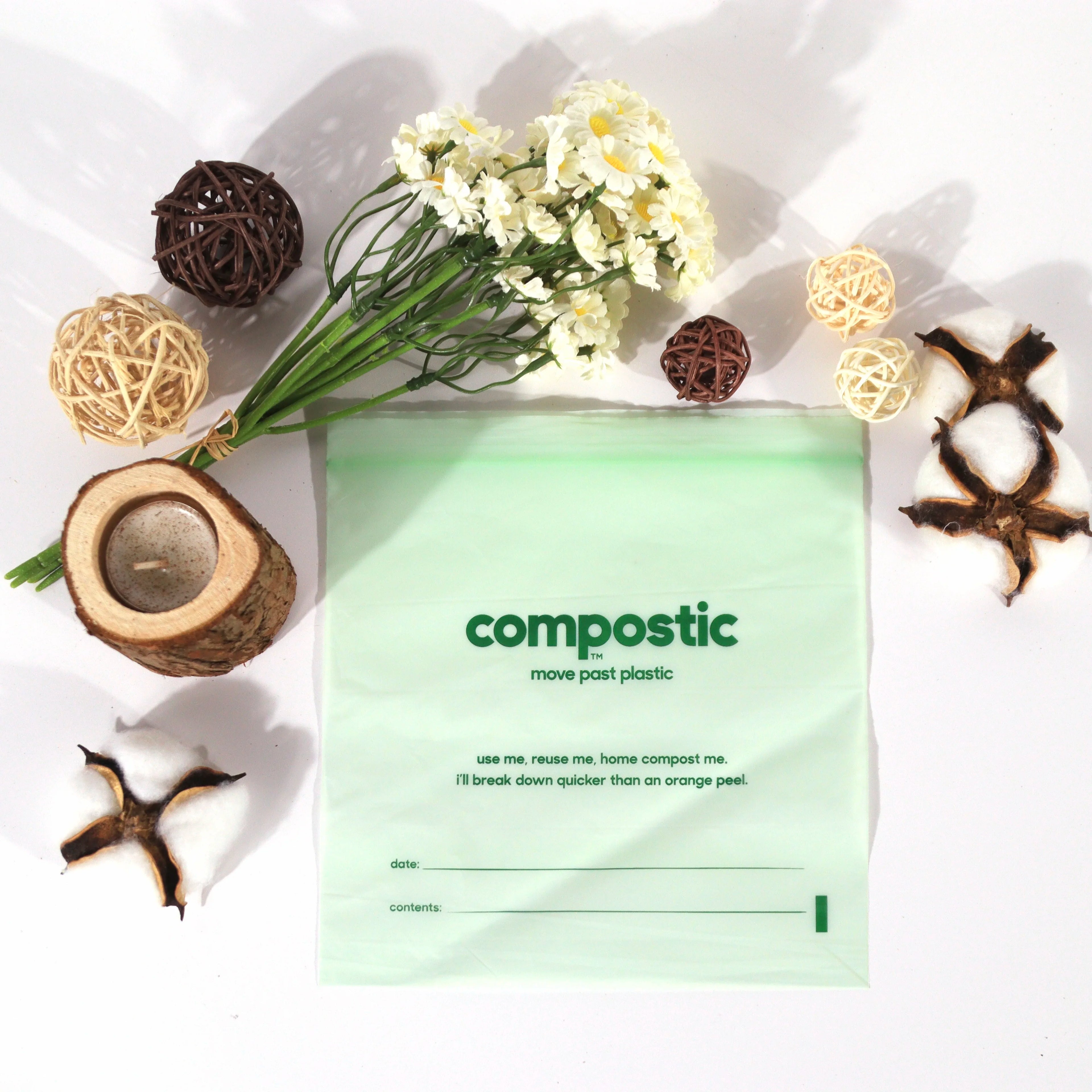 Environment-Friendly Biodegradable PBAT Plastic Self-Sealing Bag Zip Lock Closure New Materials Green Carton Piling for