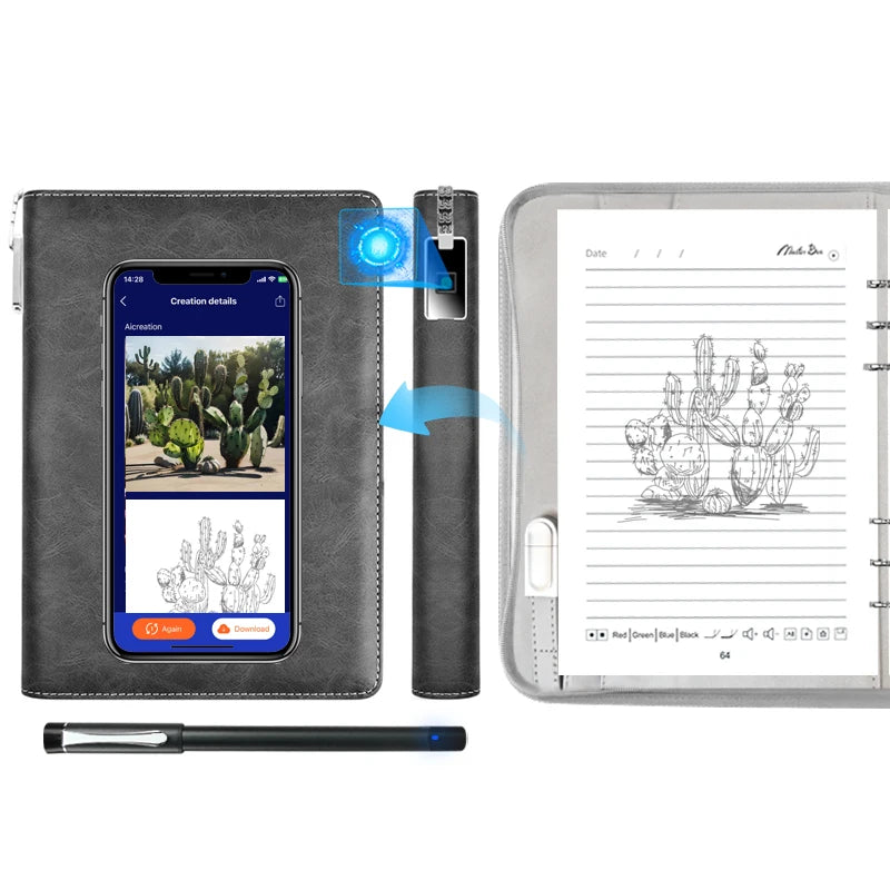 Factory Direct Sale Note Digital Handwriting Drawing Recognition Digital Electronic Smart Notebook With Pen and App Software MegaBDM