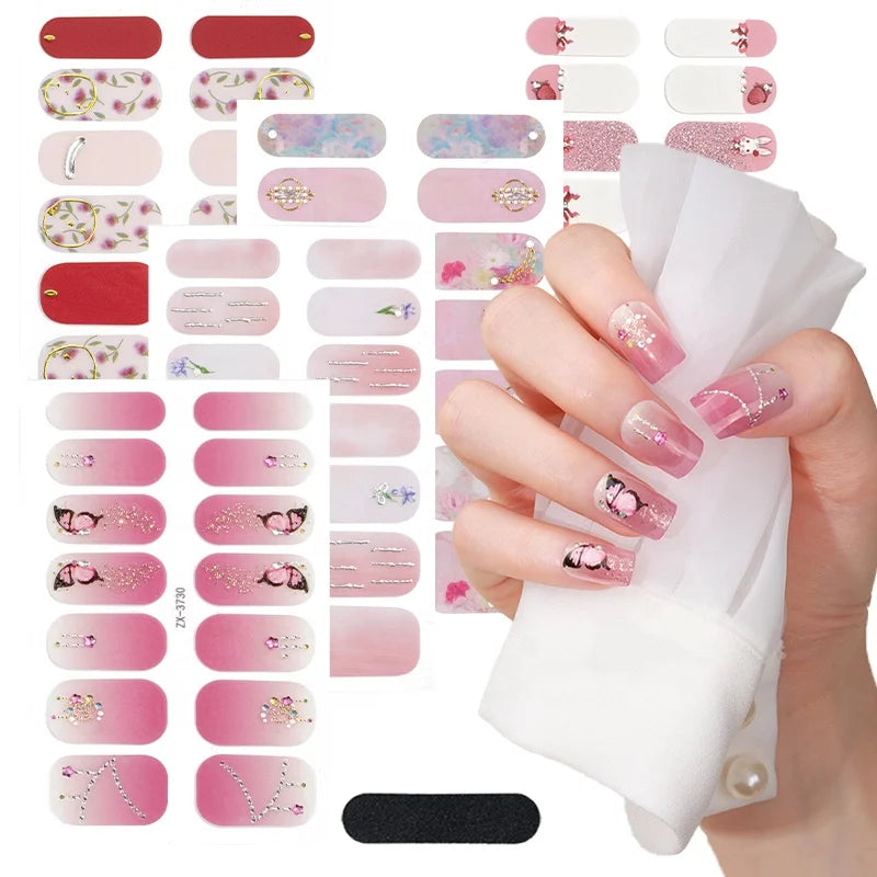 Wholesale 3D Non-Toxic Plastic Nail Sticker Wraps/Nail Polish Strips 100% Real Nail Polish