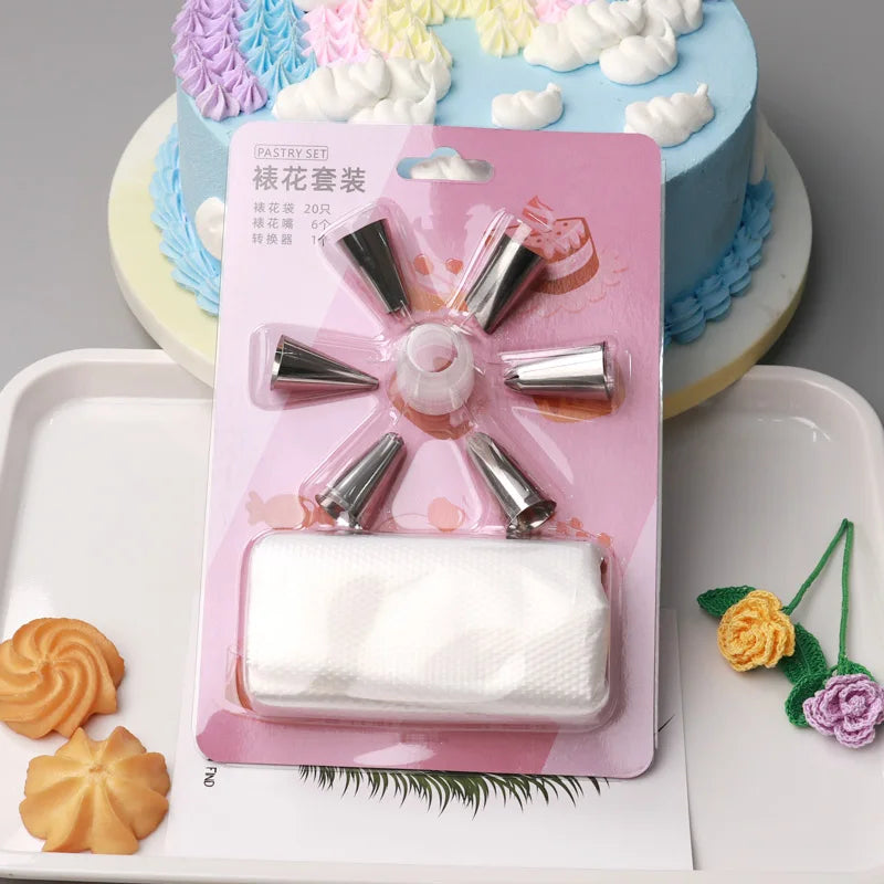 Food Grade Home Bakery  Tool  Set Piping Nozzle DIY Cake Decoration Baking Tools Scraper Tips Pastry Bag Set