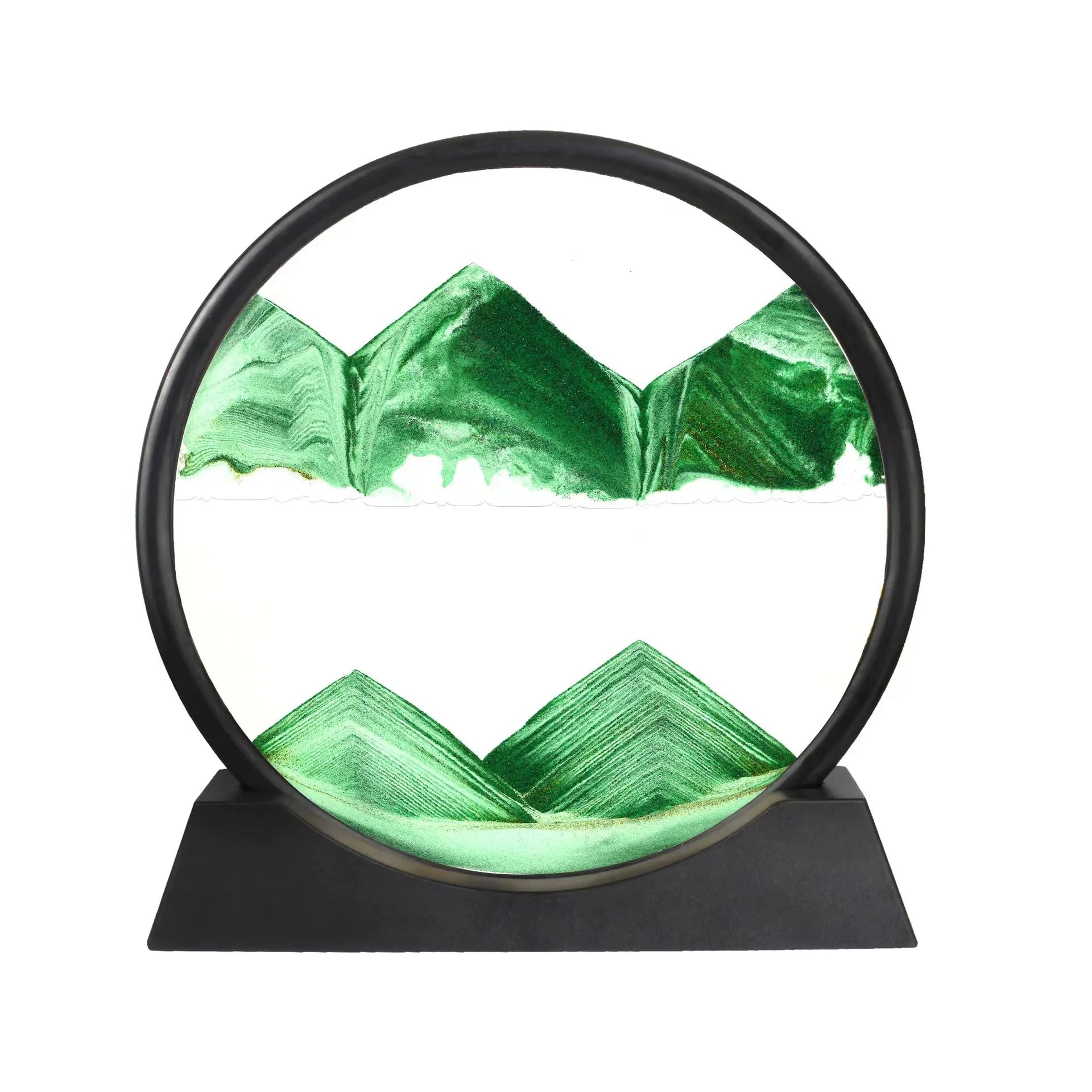 5 7 12 Inch Moving Sand Art Picture Round Glass 3D Hourglass Deep Sea Sandscape Quicksand Painting for Home Decor