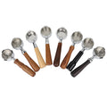 51mm Delonghi Compatible Stainless Steel Wood Coffee Bottomless Portafilter Funnel Wooden Handle Filter Holder for Home/Coffee