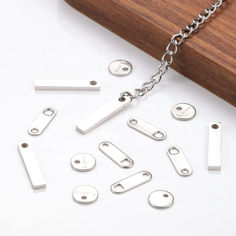 Designer Women's Accessories Custom Logo Labels Free Metal Plate Labels Steel Stainless Steel Findings for Jewelry Making DIY