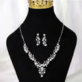 Wholesale Bridal Costume Jewellery Gifts Gold Silver Color  2 Pcs Necklace Earring Women Wedding Jewelry Set RS21SJ10-13