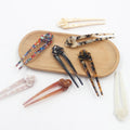 Thickness Tortoiseshell French Hollow Design Hair Fork Comb Accessories Fashion Women Acetate Hair Forks Sticks